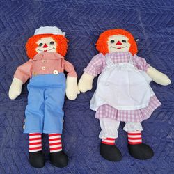 20" Raggedy Ann & Andy Dolls - $10