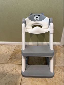 2 in 1 Potty Training Toilet Seat with Step Stool - Bear