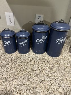 Blue Kitchen Canisters