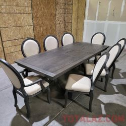 Expandable Dining Set with 8 Chairs