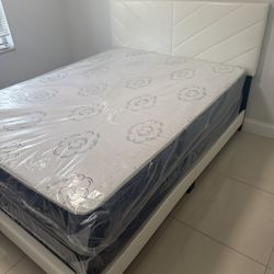 Queen   Size Bed Frames With Mattress Set All New Furniture Free Delivery Free Installed 