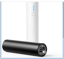 Portable Charger 5000mAh, Mini Power Bank 2-Pack for iPhone Pocket-Size Cylindrical Design, 15W Fast Charging USB-C In&Out, LED Flashlight, for Travel