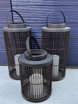 Outdoor Plastic Lanterns- 3 total