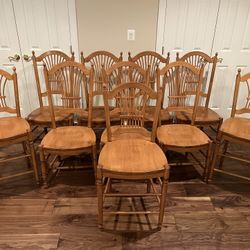 Solid, Maple Dining Chairs, And Matching Counter Height Stools