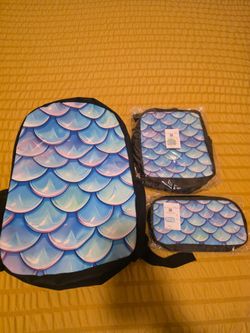 Mermaid Scale 3-Piece Backpack Set