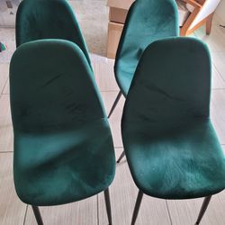 4 Forrest Green Dinning Chairs