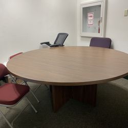 Solid Wood Round Table 6 ft in diameter