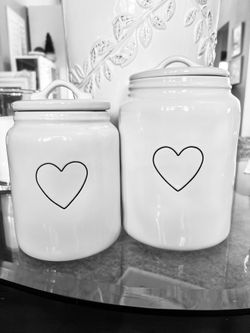 Rae Dunn (Black And White) Heart (Valentine) Canisters