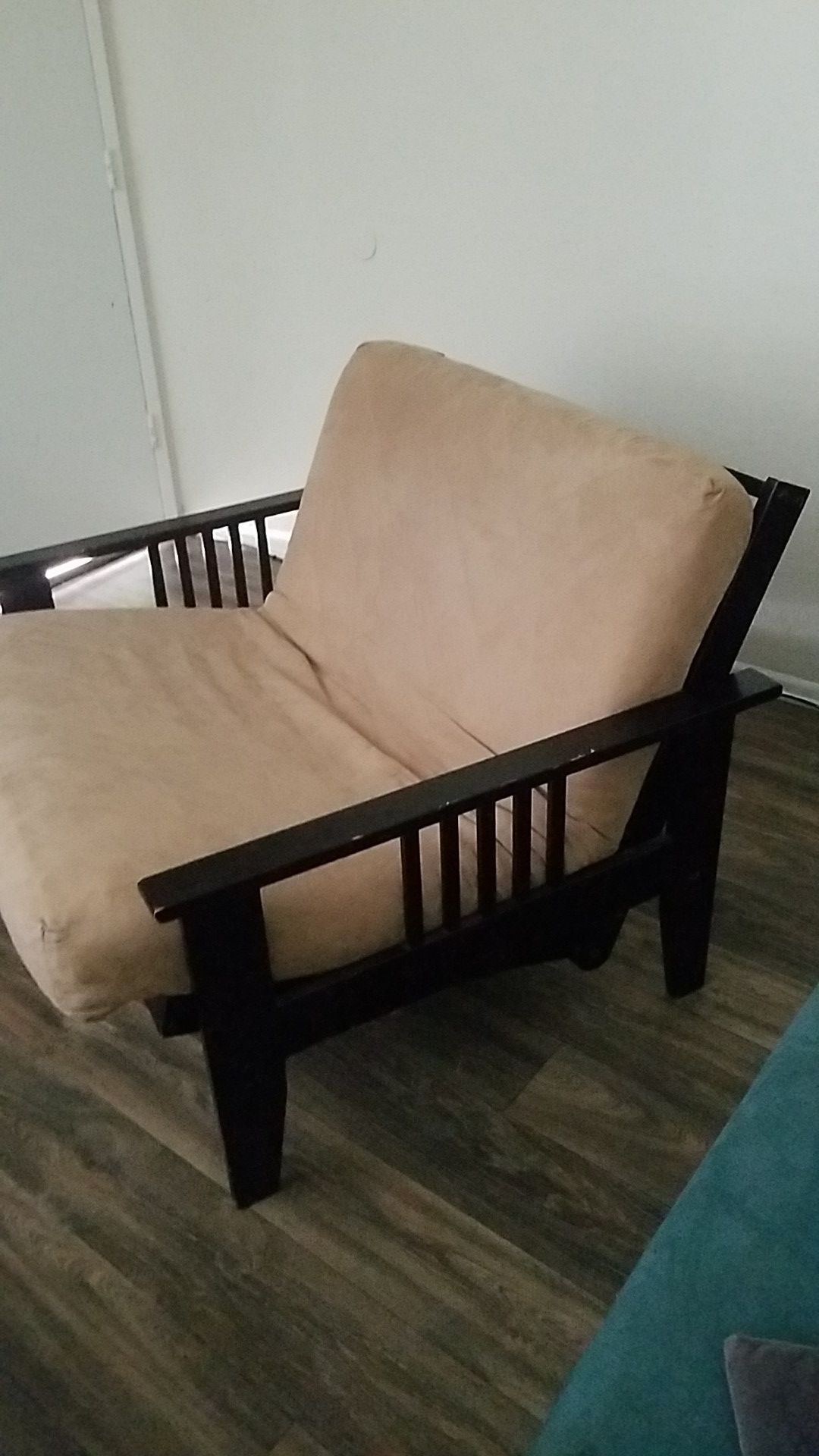 Futon chair into bed