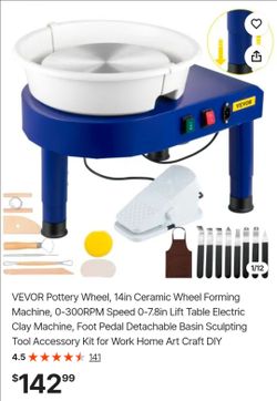 VEVOR 14in Electric Pottery Wheel with Accessories