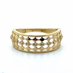 Woman’s Ladies 10k Yellow Gold CZ Cubic Zirconia Band Ring Size 7 GP3137699
