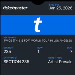 x2 Twice Tickets For Sunday At The Kia Forum