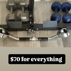 DUMBBELLS AND HANDLE PULL BAR