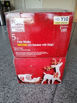 Christmas Reindeer with Sleigh 5ft