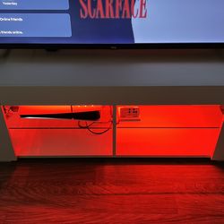 NTense LED Tv stand with glass shelves