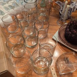 Clear Glass 6" Cylinder Vases Set Of 16