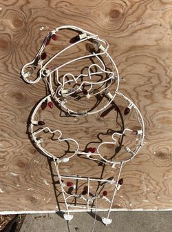 Vintage Free Standing  3 Foot Tall  Wire Frame Santa Clause