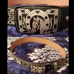 Brand New Cowboy Horse Leather Belt
