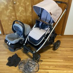 Uppababy Cruz V2 Stroller With Car Seat Pink