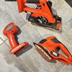 Black & Decker Cordless Power Tool Lot – Circular Saw, Sander, Flashlight – No Batteries