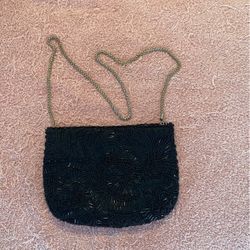 Black Beaded Evening Purse