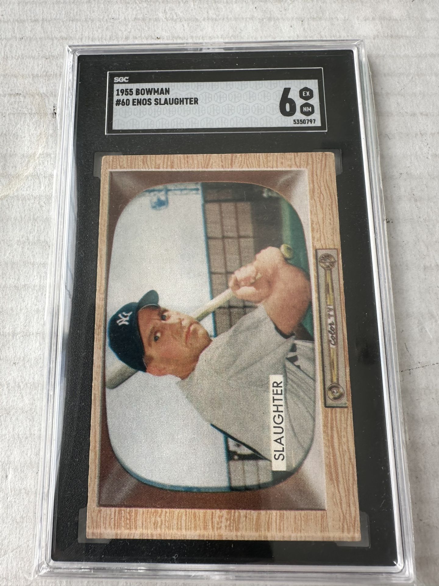 1955 Bowman 60 Enos Slaughter Graded 6 Baseball Card