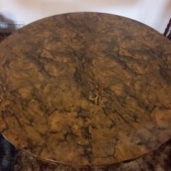Vintage MCM Shiny Faux Marble Chromcraft Kitchen Table 