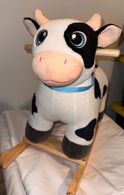 Plush Cow Rocking Horse –  Ride On Toy