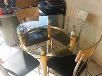 Table and four chairs