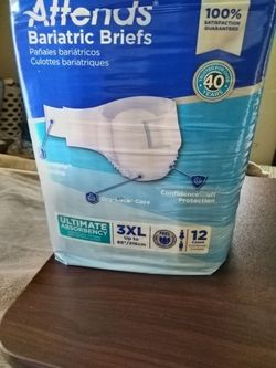 Attends Bariatric Briefs 3XL, 12 Count