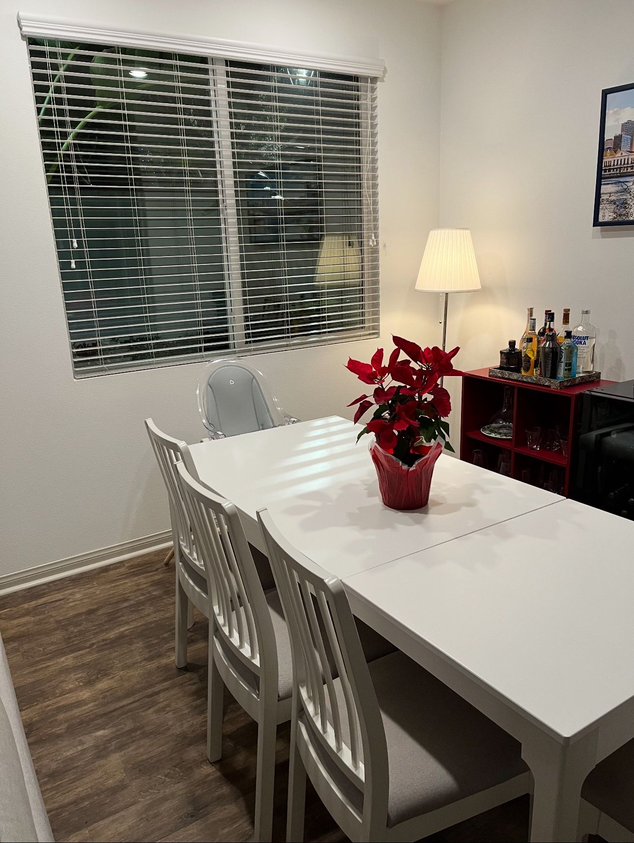 White Table with Six Chairs