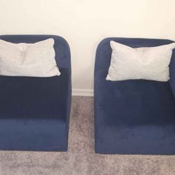 Velvet Blue Couches 