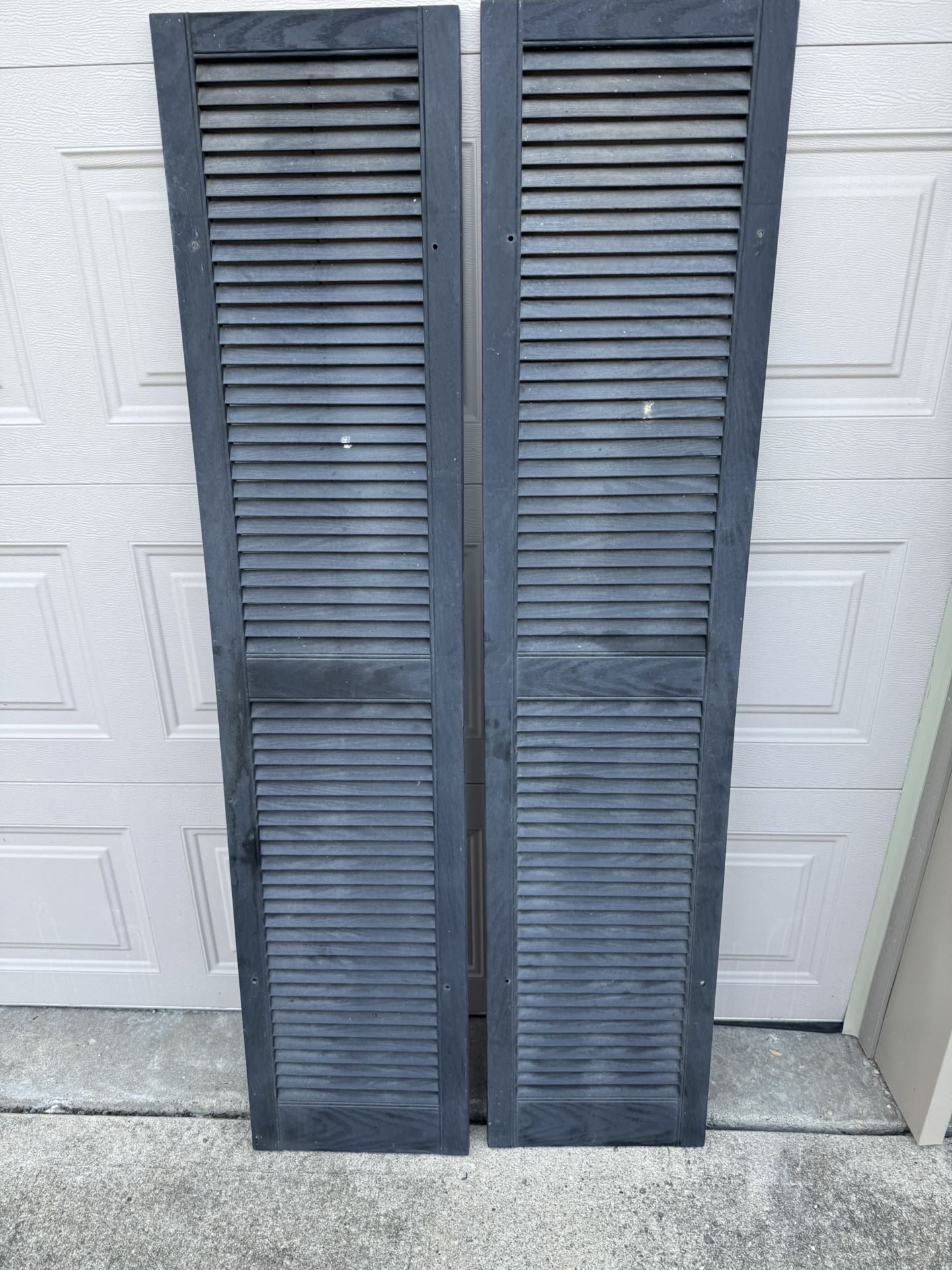 Used Black Shutters 1 Pair 66 1/2”h X 14 1/2”w Needs Painted