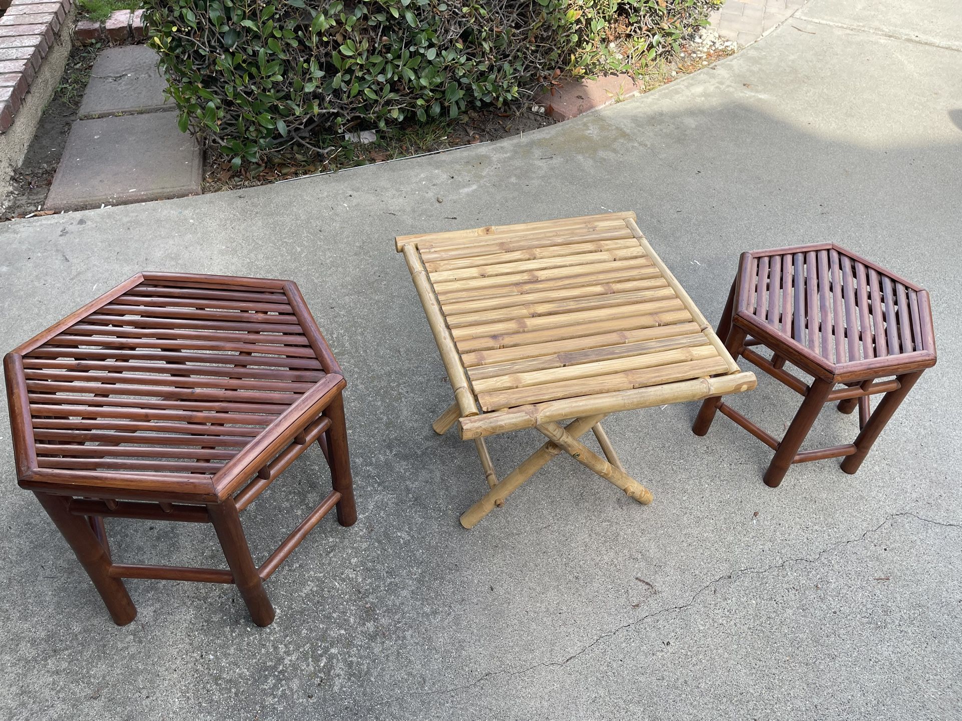 Bamboo stools And Coffee Table