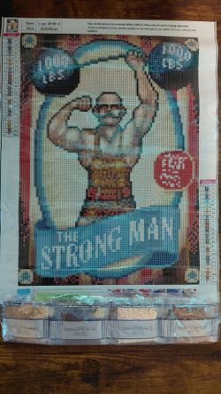 12x16 freak show the strong man diamond painting
