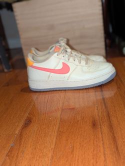 Nike Air Force 1 White Coral Orange Youth 6.5 Women's 8 DV7762-100