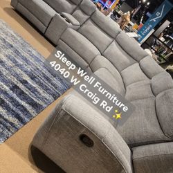 ✨️ Reclining Sectional Sofa ✨️ Furniture Queen Bedrooms, Dining Avail 
