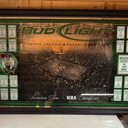 Bud light Boston Celtics championship banner mirror