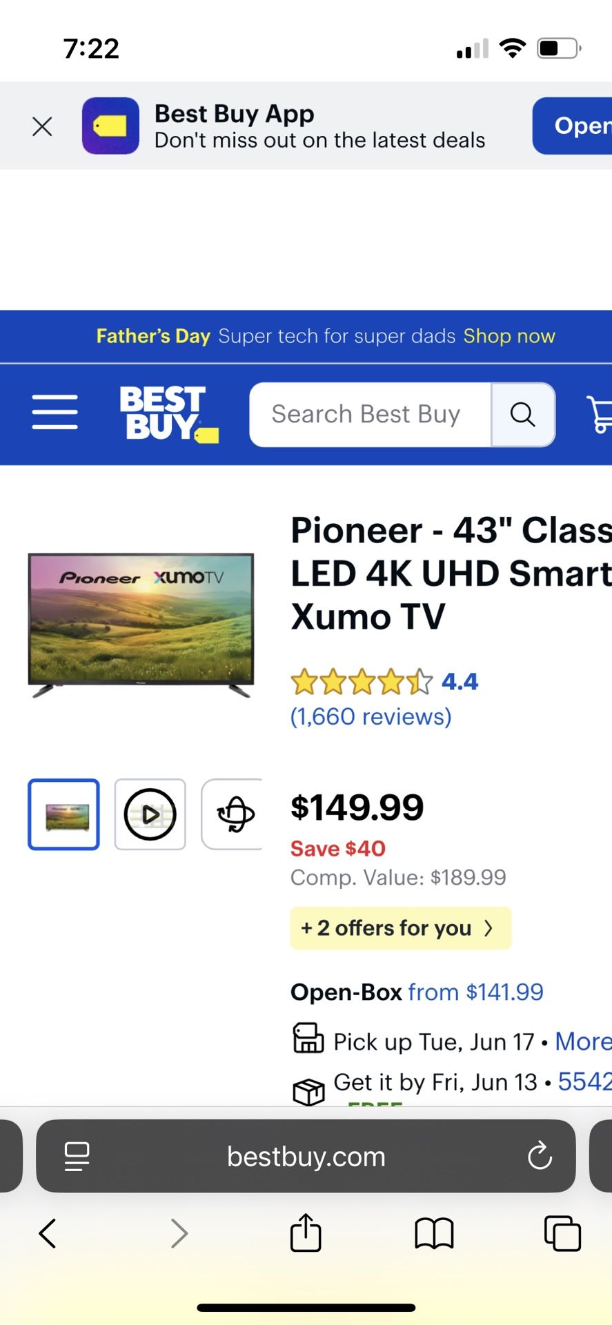 43 In Pioneer Tv