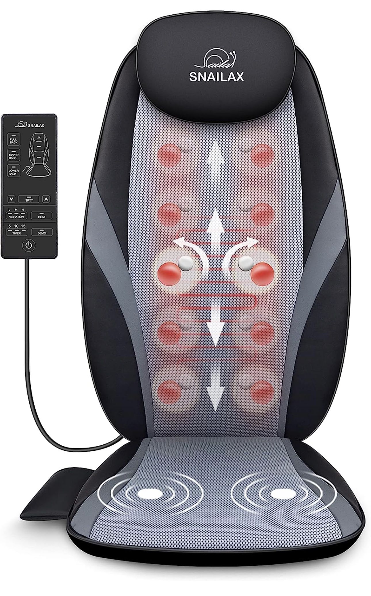 Snailax Shiatsu Massage Cushion with Heat Massage Chair Pad