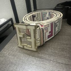 Multi color white Fendi Belt