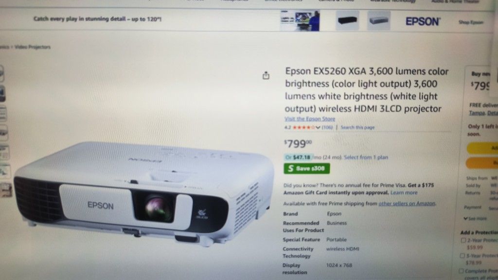 Epson Projector New In Wrapper