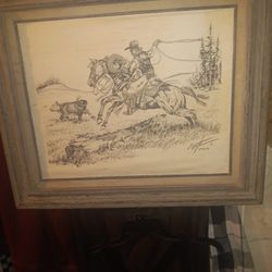 L.Bute Cowboy Painting