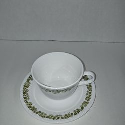 Corelle By Corning Crazy Daisy Spring Blossom Vintage Coffee Or Tea Mug & Plate