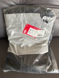 Men’s Helly Hanson Moss PU Black Raincoat Size L NEW