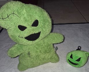 Disney Nightmare Before Christmas Oogie Boogie Plush Lot - 12" Cuteeze & 5" Clip