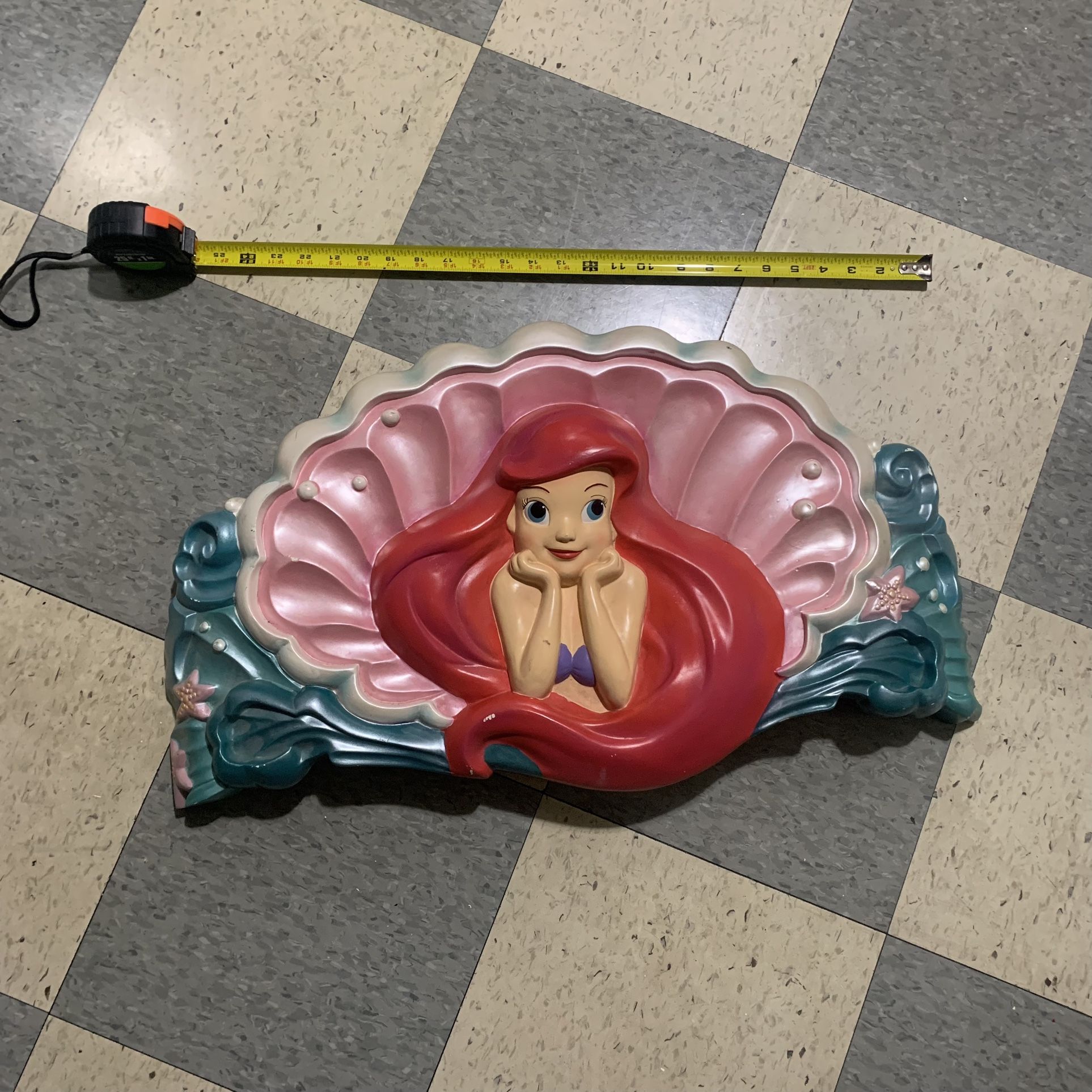 Disney Princess Ariel Little Mermaid Hanging Wall Mounted Bed Canopy CROWN RARE Home Decor