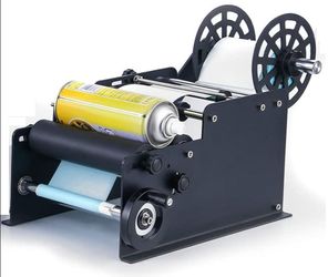 Manual round labeling machine, bottle labels, cap labeling