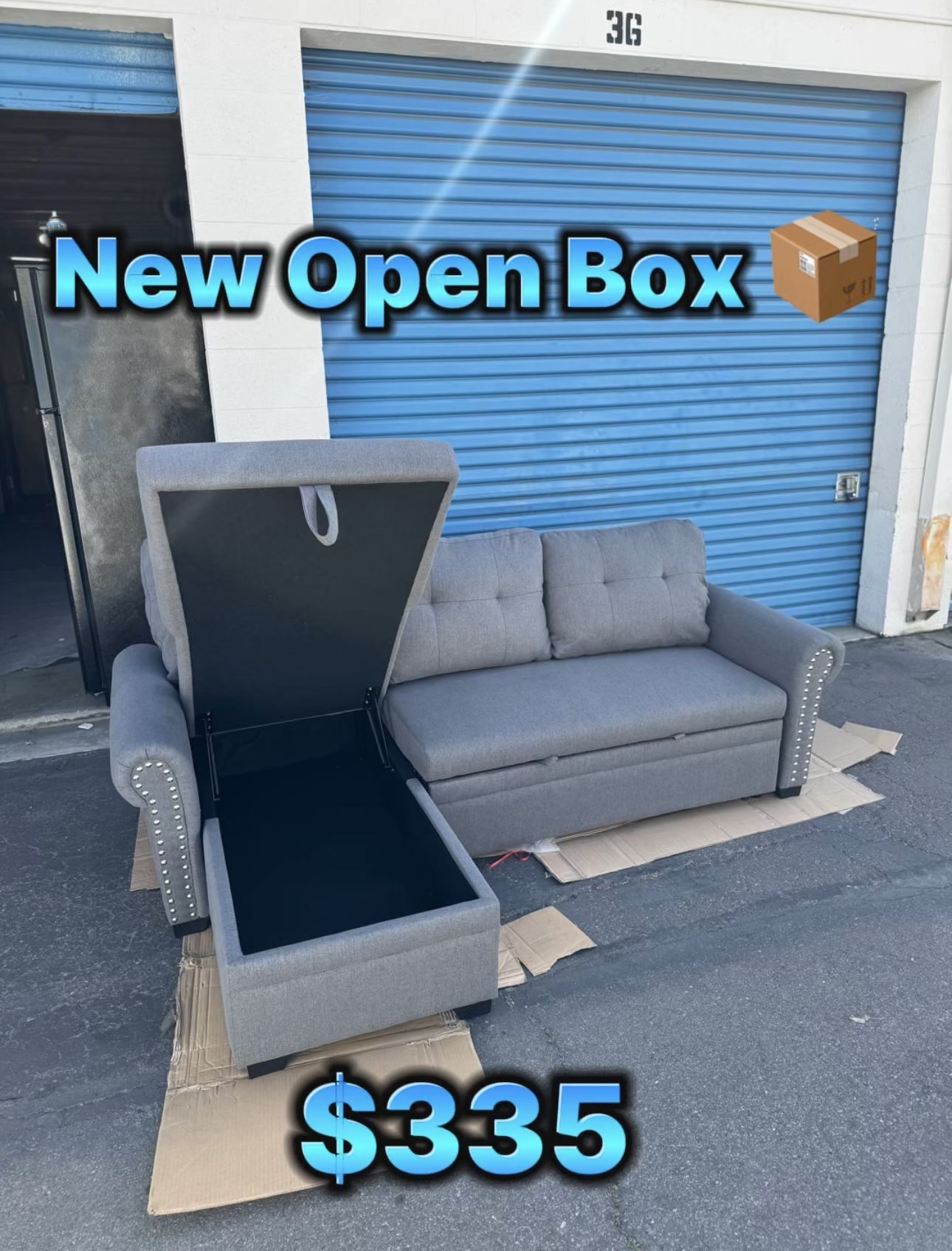 Dark Gray Sofa Bed Pull Out Bed Couch ποΈ New Open Box π¦