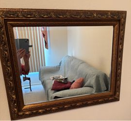 Medium Gold Ornate Framed Wall Mirror
